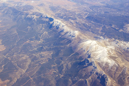 Blick auf die Sierra Nevada von oben