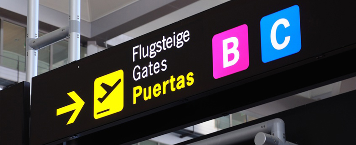Boarding Gate im Flughafen von Malaga
