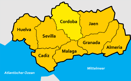 Provinz Cordoba auf der Karte