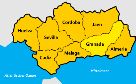 Provinz Granada auf der Karte